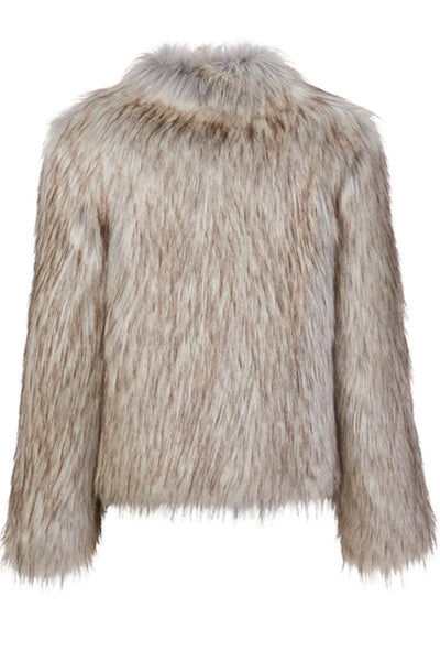 Fur Delish Faux Fur Jacket in Natural by Unreal Fur - RENTAL