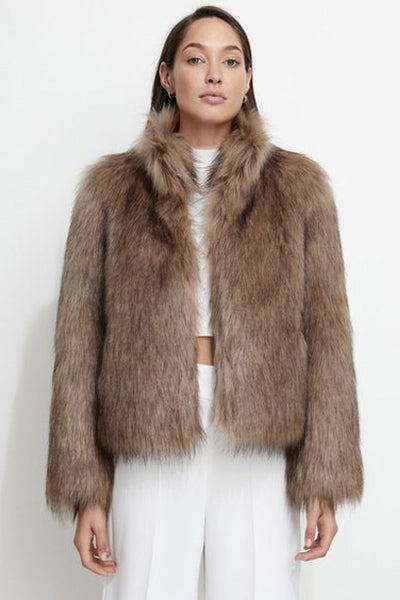 Fur Delish Faux Fur Jacket in Mocha by Unreal Fur RENTAL – The