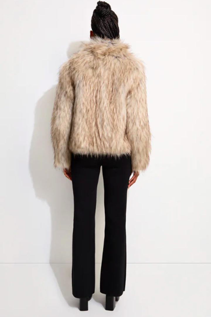 Fur Delish Faux Fur Jacket in Natural by Unreal Fur - RENTAL