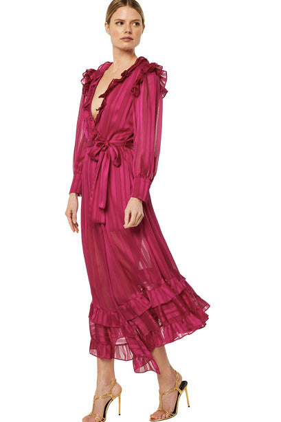 Sloane Dress in Fuchsia by MISA Los Angeles - RENTAL