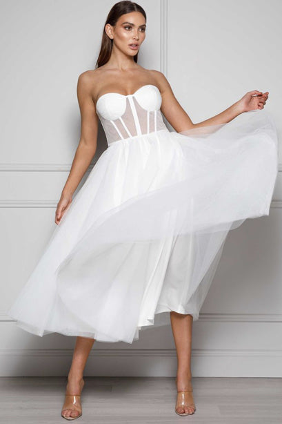 Elle Zeitoune Gabriella Tulle Dress White 