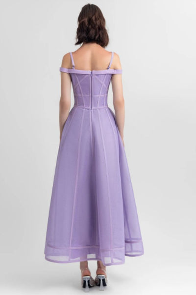 Aura Lilac Midi Dress by Gemy Maalouf - RENTAL