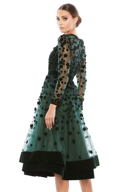 Champs Élysées Embellished Cocktail Dress in Green by Mac Duggal - FINAL SALE