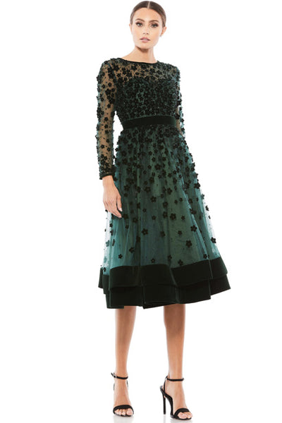 Champs Élysées Embellished Cocktail Dress in Green by Mac Duggal - FINAL SALE