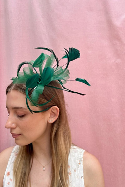 Goodwood Green Fascinator - RENTAL