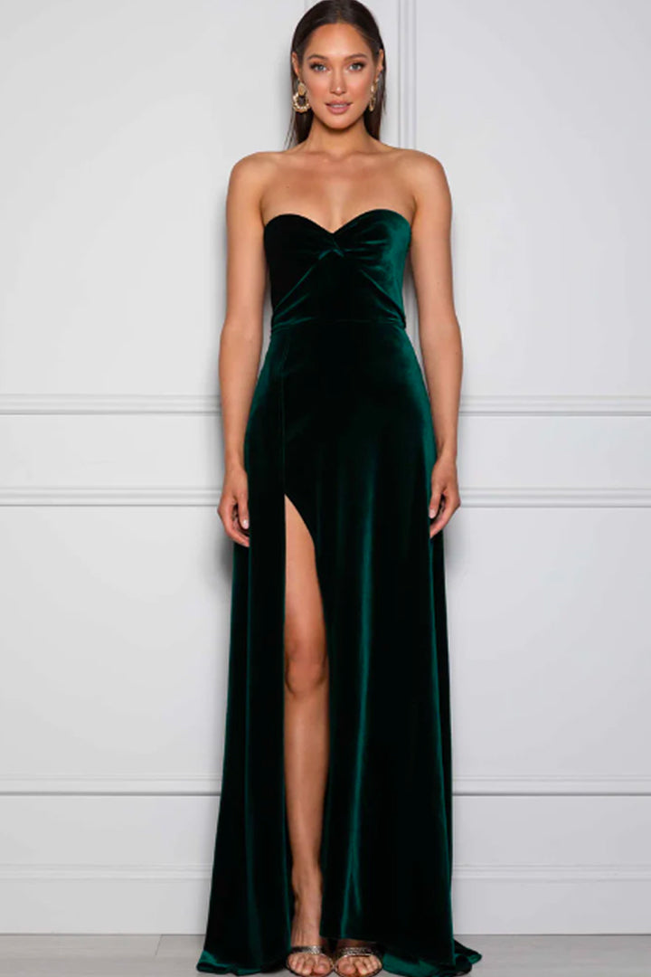 elle zeitoune green velvet dress Shevaun Gown by Elle Zeitoune