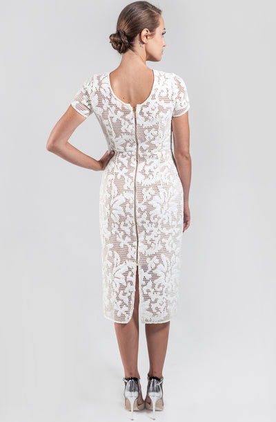 Hattie White Mesh Midi Dress by Narces - FINAL SALE
