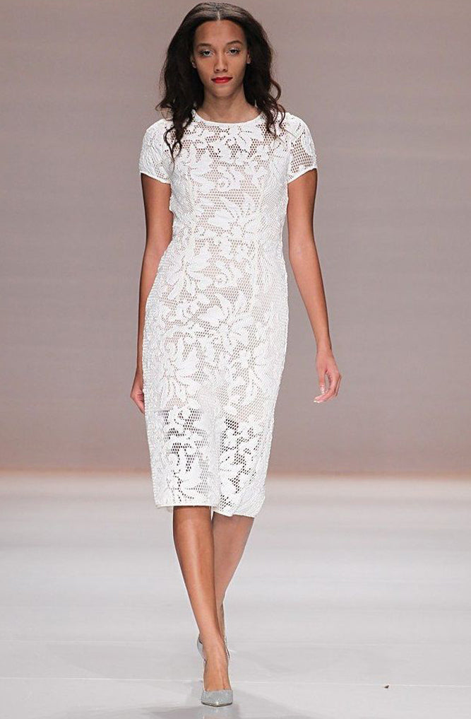 Hattie White Mesh Midi Dress by Narces - FINAL SALE
