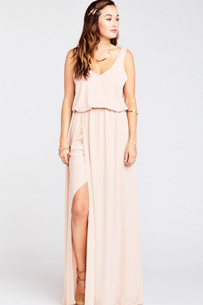 Mumu Bridesmaids dress dusty blush crisp