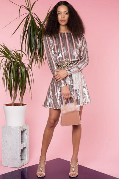 Kyla Sequin Mini Dress by Rixo London - RENTAL