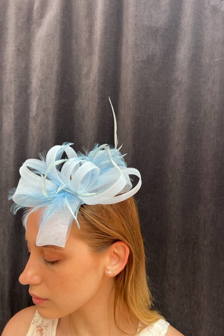 Silverstone Light Blue Fascinator - RENTAL