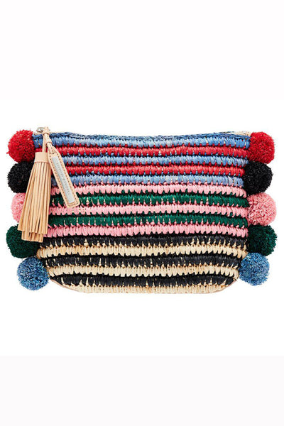 Raffia Tassle Clutch Bag in Rainbow by Loeffler Randall - RENTAL