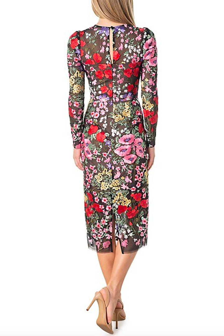 Hilary Embroidered Midi Dress by Dress The Population - RENTAL