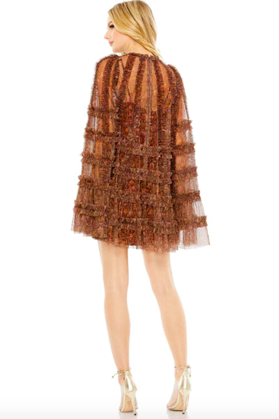Chouette Ruffle Mini Dress by Mac Duggal - RENTAL