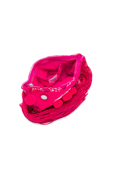 Paraga Fringe Clutch in Pink by Misa Los Angeles - RENTAL