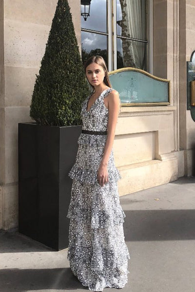 Colette Ruffle Gown by ML Monique Lhuillier - RENTAL