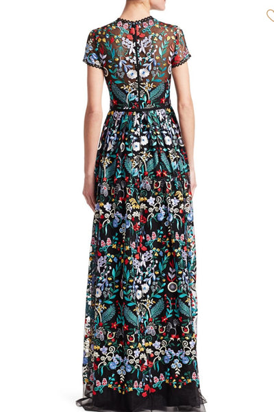 Floral Embroidered Monique L'hullier Gown