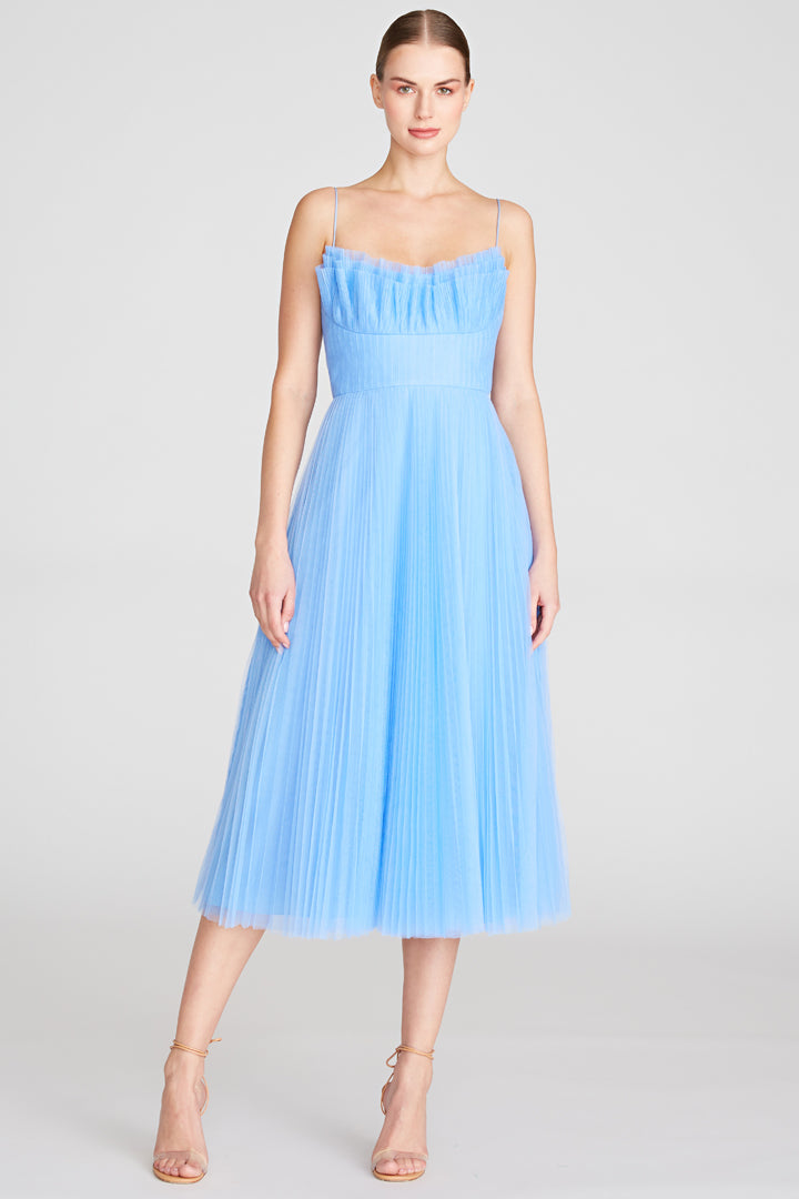 Monina Midi Dress in Blue by ML Monique Lhuillier - FINAL SALE
