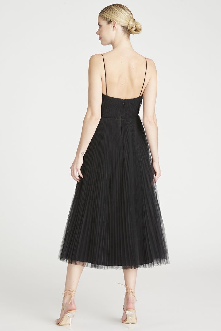 Monina Midi Dress in Black by ML Monique Lhuillier
