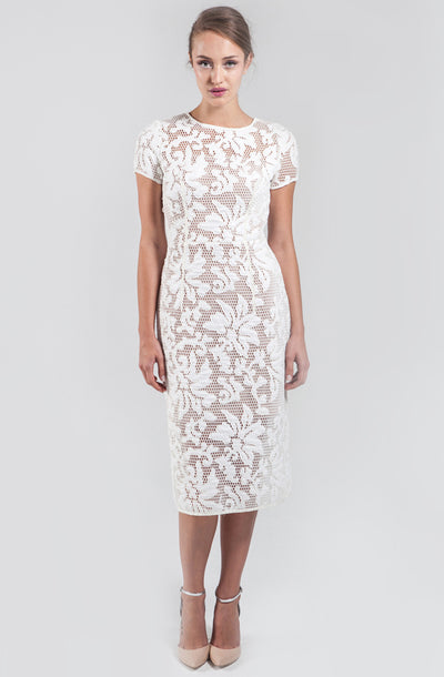 Hattie White Mesh Midi Dress by Narces - FINAL SALE