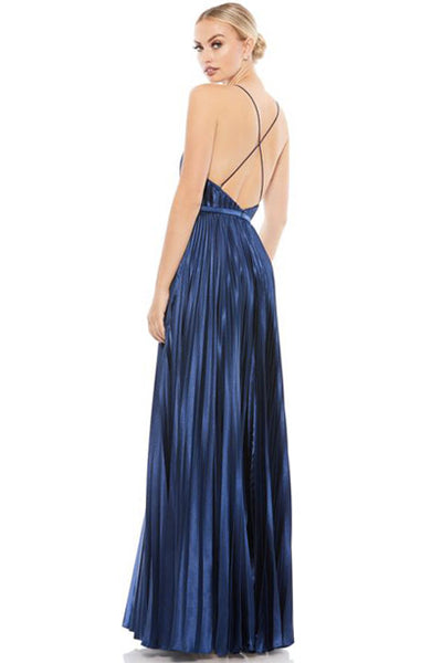Nightingale Navy Pleated Gown by Mac Duggal - RENTAL