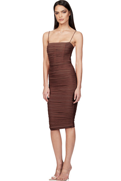 nookie mecca midi dress Mojo Midi in Chocolate by Nookie