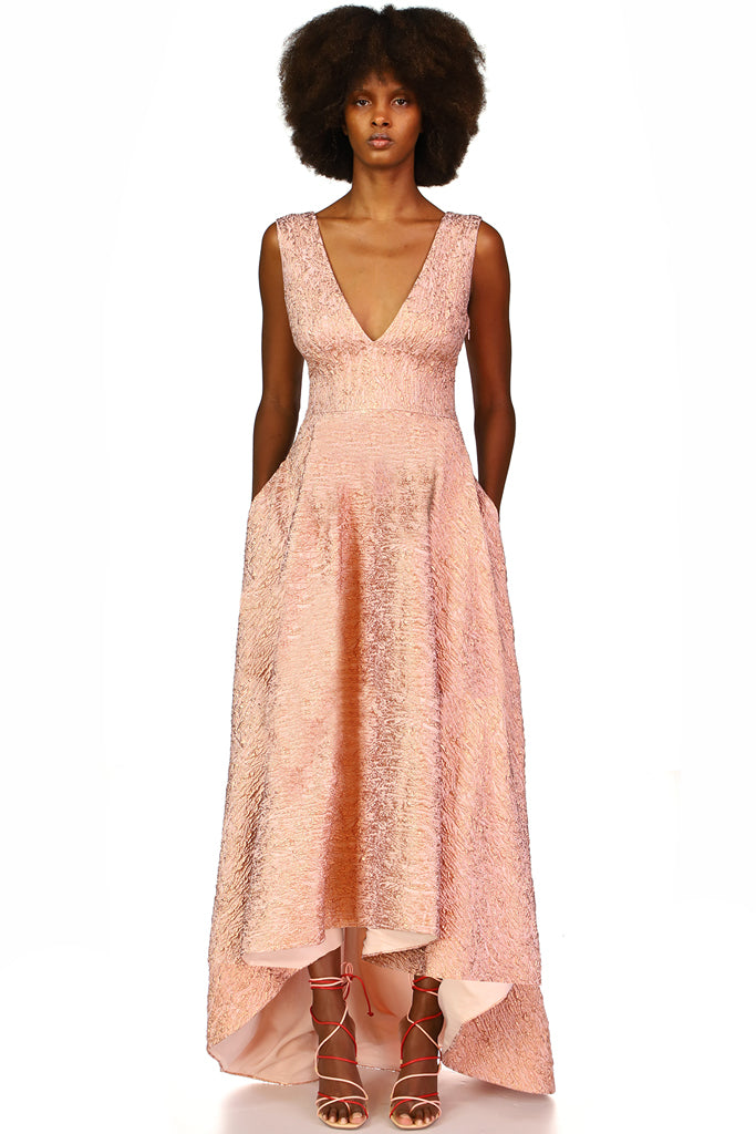 Nova Jacquard High-Low Gown by Theia Couture - RENTAL