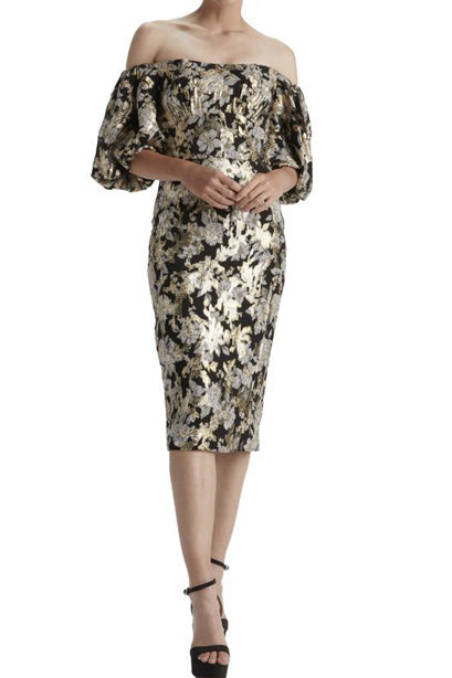 Oro Off The Shoulder Midi Dress by ML Monique Lhuillier - RENTAL