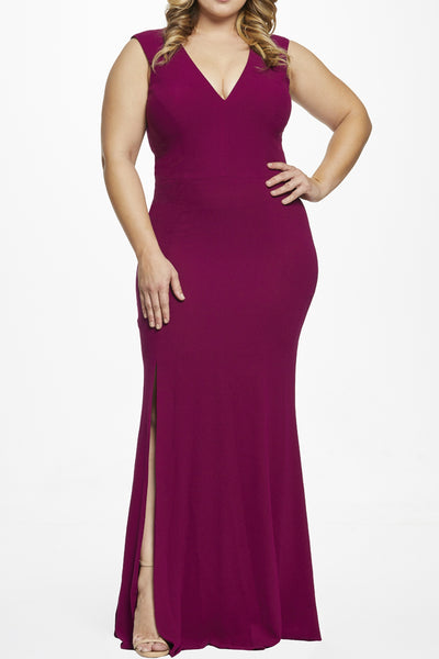 Sandra Plum Gown by Dress The Population - RENTAL