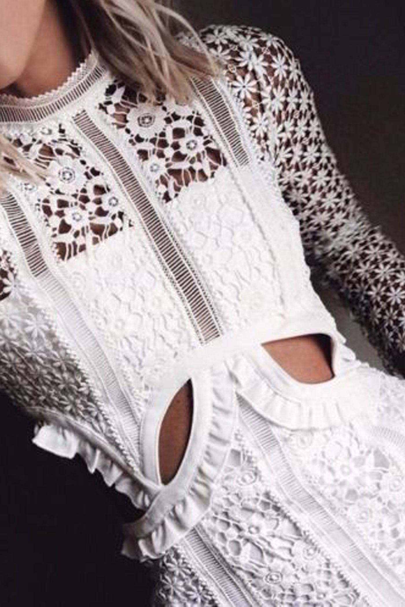Payne Maxi Dress in White by Self Portrait - FINAL SALE