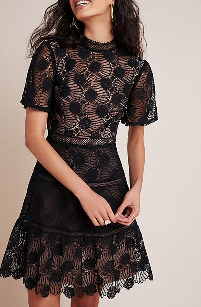 Peyton Lace Mini Dress by ML Monique Lhuillier - RENTAL