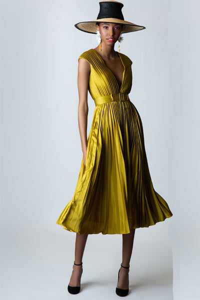 Positano Pleated Midi Dress by Mac Duggal - FINAL SALE