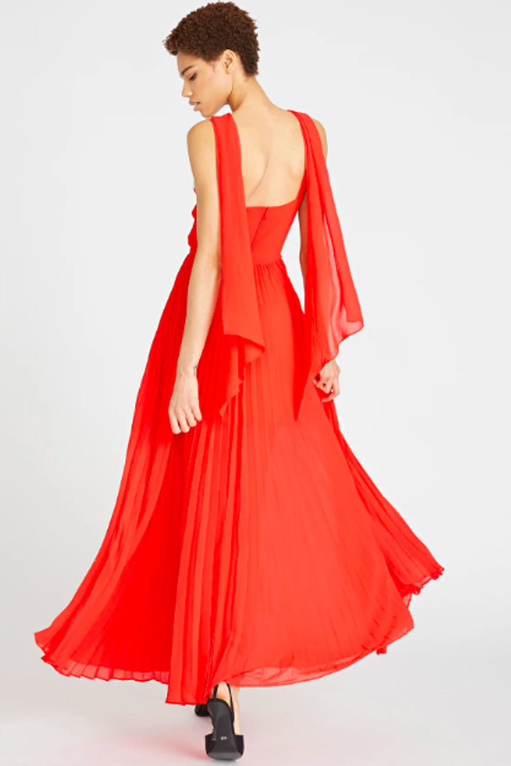 strapless open back dress Amur Dress XS / Black / Red