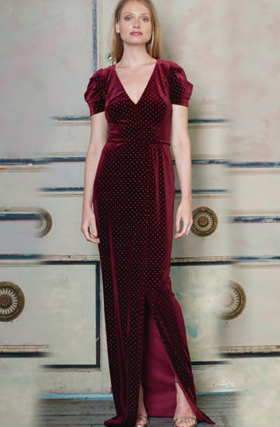 Valerie Velvet Studded Dress by ML Monique Lhuillier - RENTAL