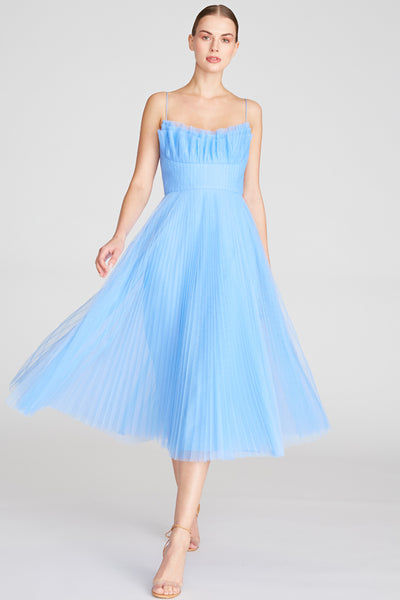 Monina Midi Dress in Blue by ML Monique Lhuillier - FINAL SALE