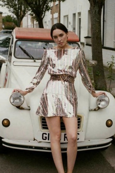 Kyla Sequin Mini Dress by Rixo London - RENTAL