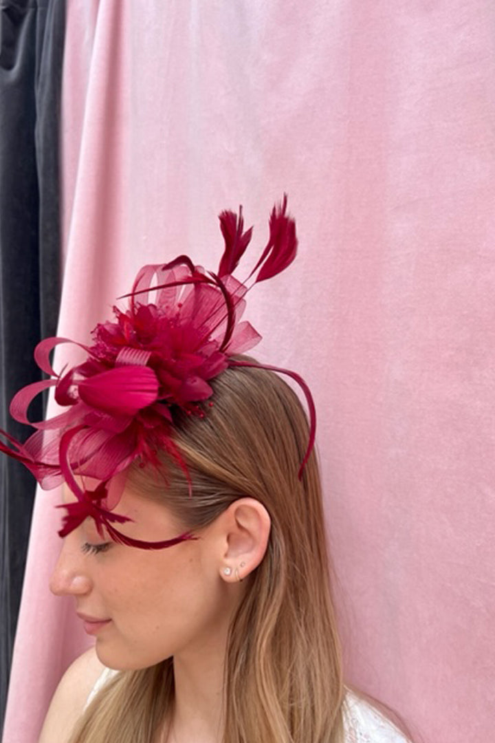 Roan Maroon Fascinator - RENTAL