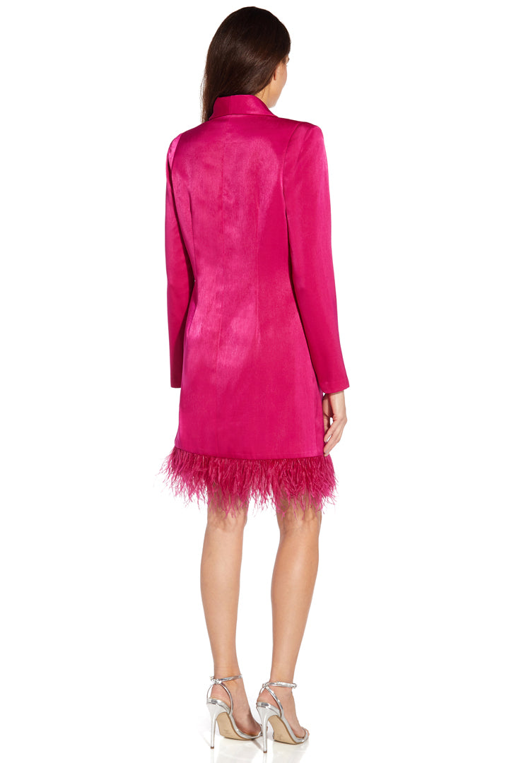 Rose Feather Blazer Dress by Aidan Mattox - RENTAL