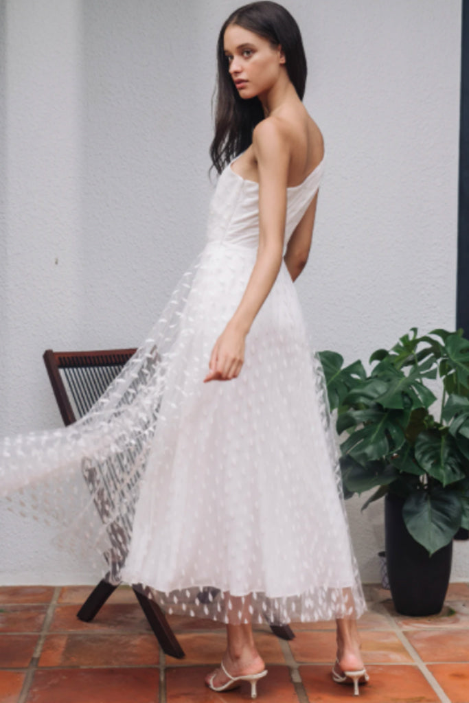 Blanche One Shoulder Midi Dress by Sau Lee