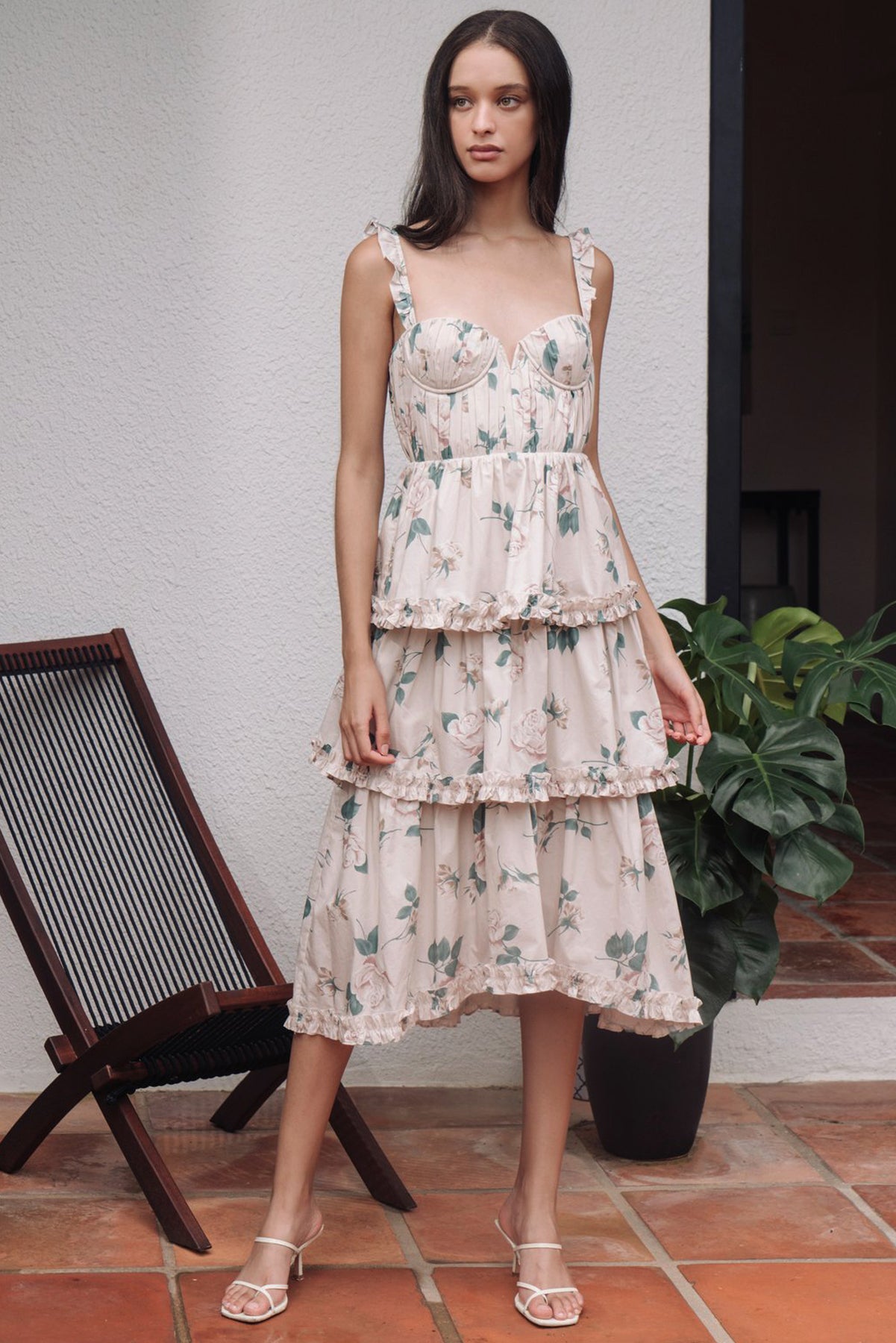 Peyton Floral Buster Midi Dress by Sau Lee - RENTAL