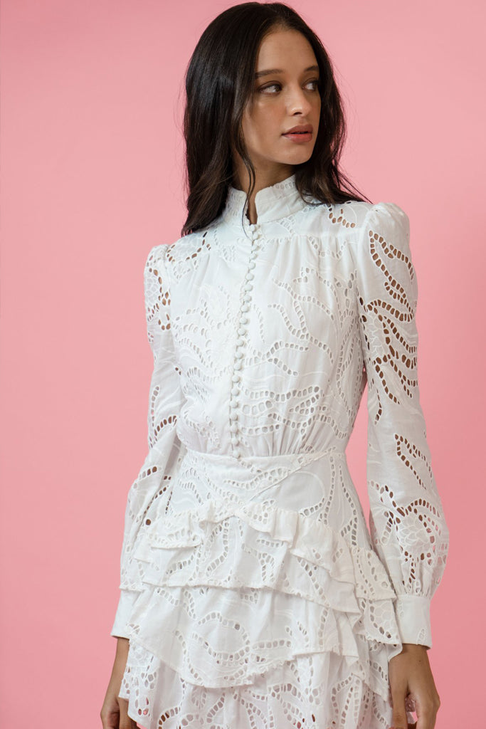 Rebecca Cotton Eyelet Mini Dress by Sau Lee - FINAL SALE