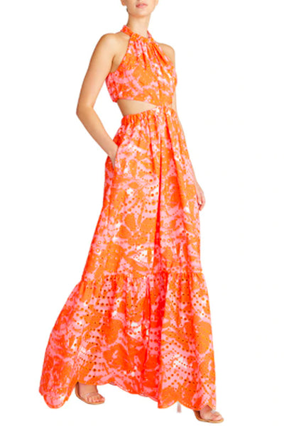 Sleeveless Long Halter Dress ML MONIQUE LHULLIER