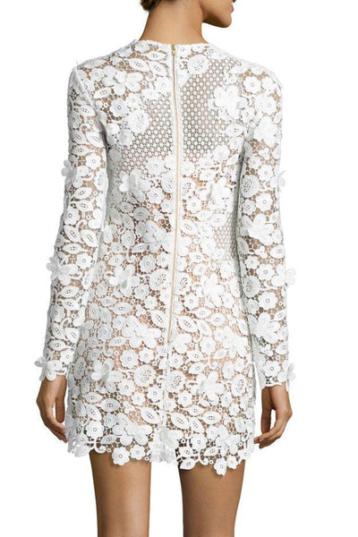 Snow White 3D Floral Lace Shift Dress by Self Portrait - RENTAL