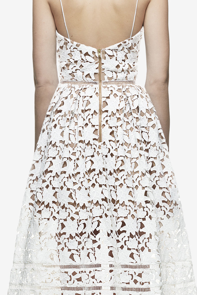 Azaelea Dress in White by Self Portrait - RENTAL