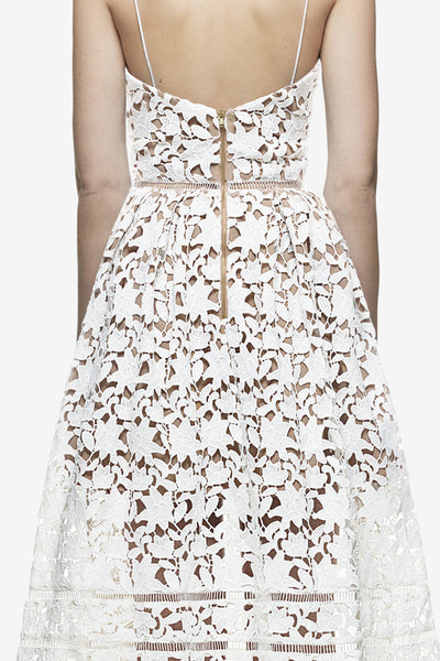 Azaelea Dress in White by Self Portrait - RENTAL