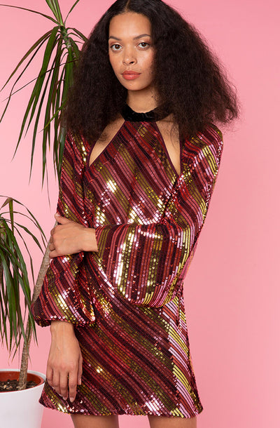 Harriet Sequin Mini Dress by Rixo London - RENTAL