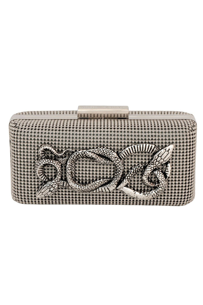 Serpents Mini Clutch in Pewter by Whiting and Davis - RENTAL