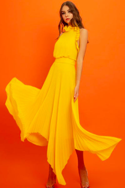 Seychelles Pleated Dress by Gemy Maalouf - FINAL SALE