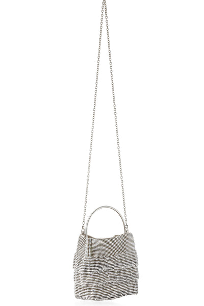 Soleil Bucket Bag in Silver by Whiting and Davis - RENTAL