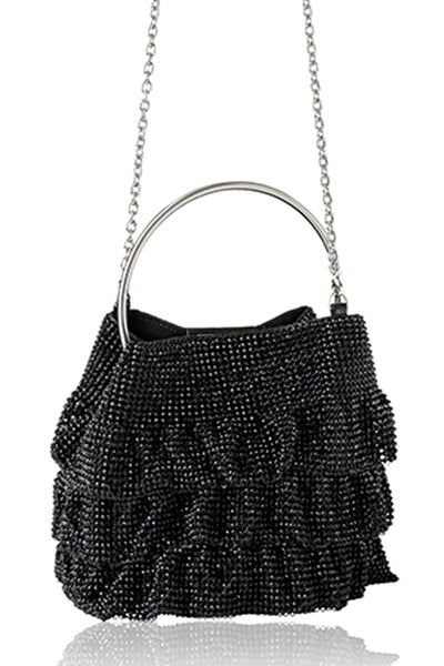 Soleil Bucket Bag in Black by Whiting and Davis - RENTAL